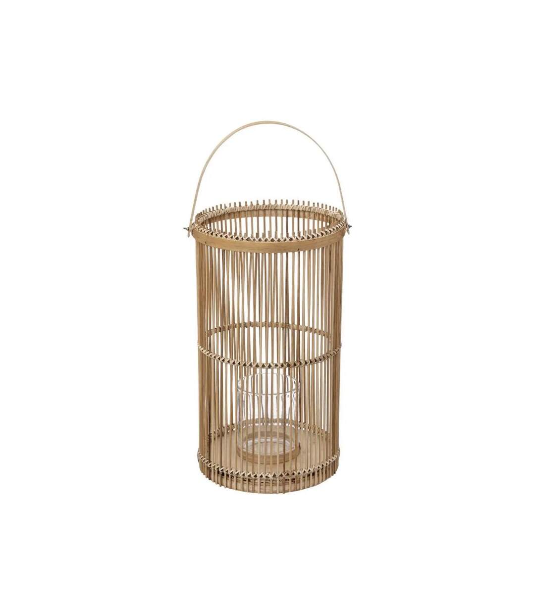 Lot de 2 Lanternes Déco Bambou 40cm Naturel