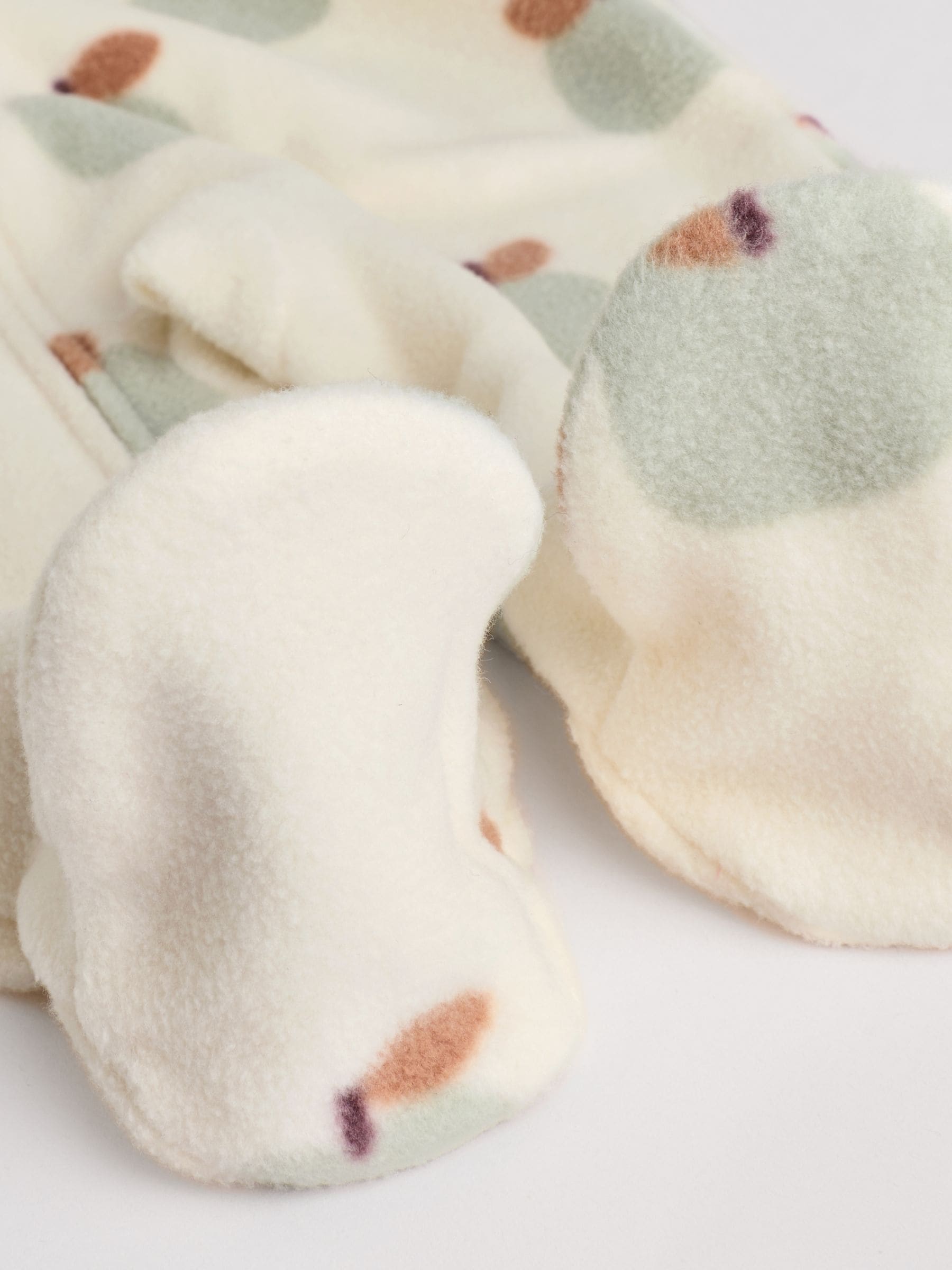Grijs-groen - Set van 2 baby-onesies van microfleece met tweewegrits