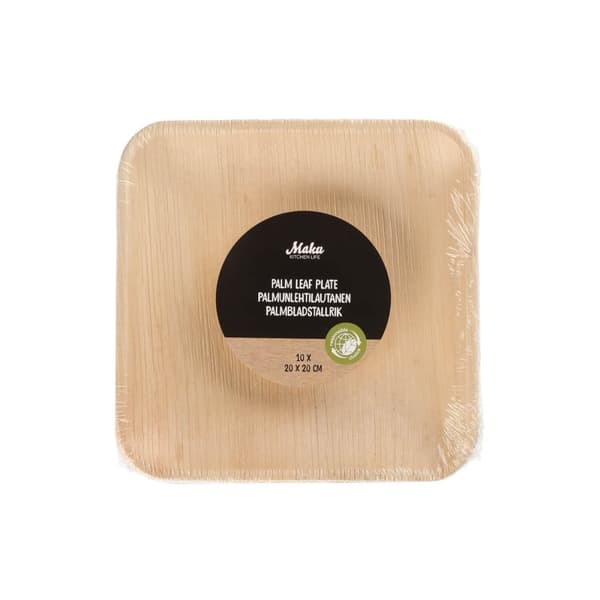 Maku Tallerken Palm Leaf 20x20cm 10 stk