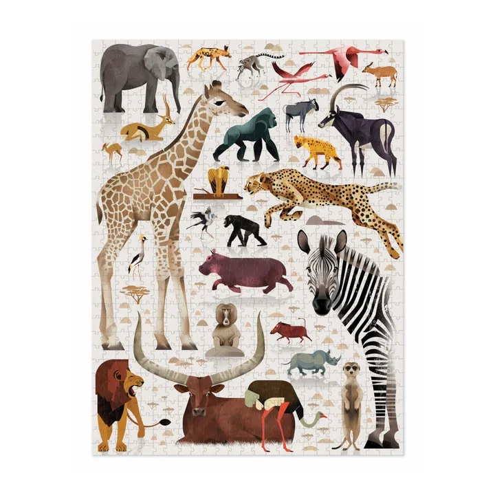Crocodile Creek Puzzle Le monde des animaux africains - 750 pièces