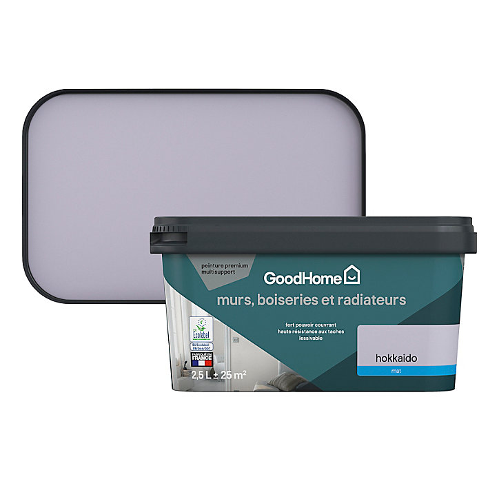 Peinture intérieure couleur murs, boiseries et radiateurs GoodHome mat hokkaido violet 2.5L