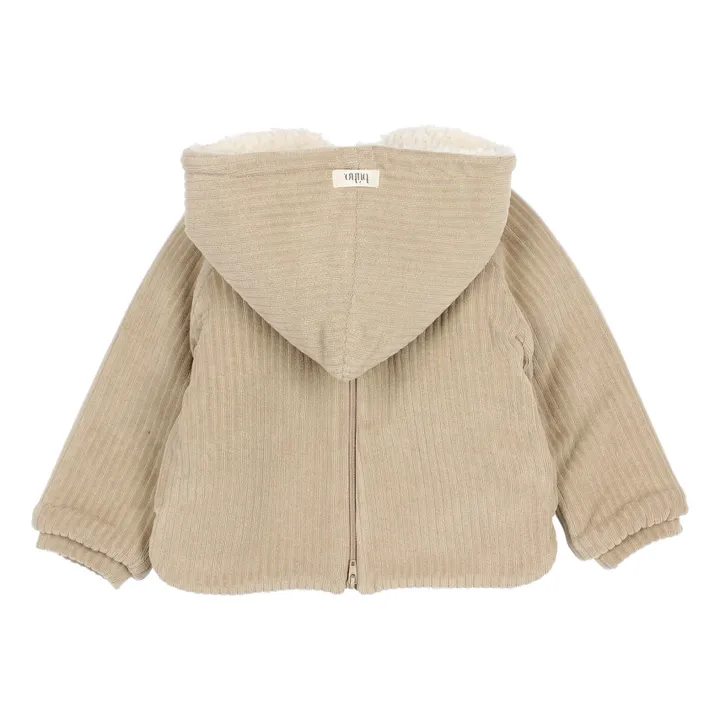 Búho Burnou Velours Côtelé Coton Bio Fourré | Beige