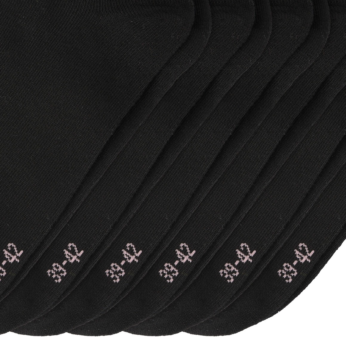 Gina Benotti 6 Paar Damen Sneaker-Socken unifarben schwarz