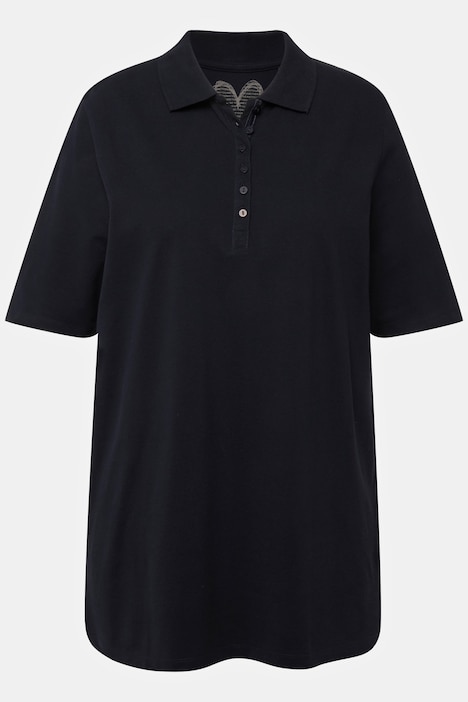 Poloshirt, Piqué, Polokragen, Samt-Knopfleiste, Halbarm