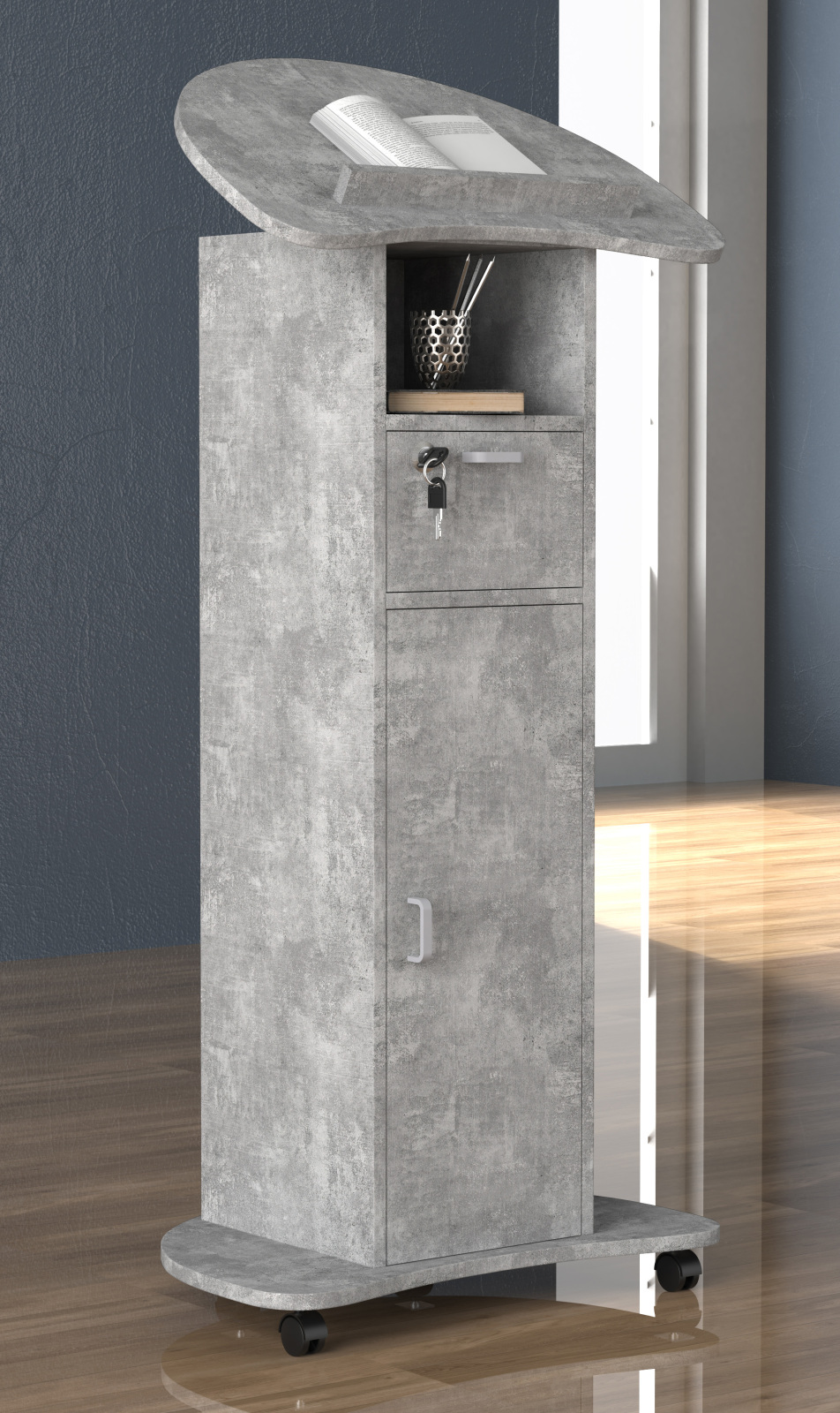 Stehpult REDOLA L - Beton - 110 cm hoch