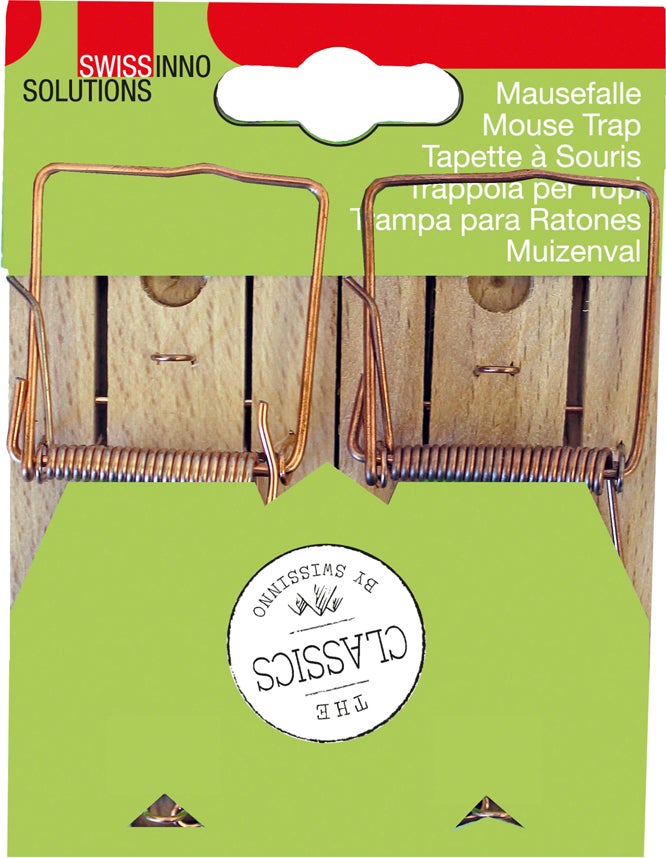 SwissInno muizenval Classic 10 x 5 x 1,5 cm 2 stuks
