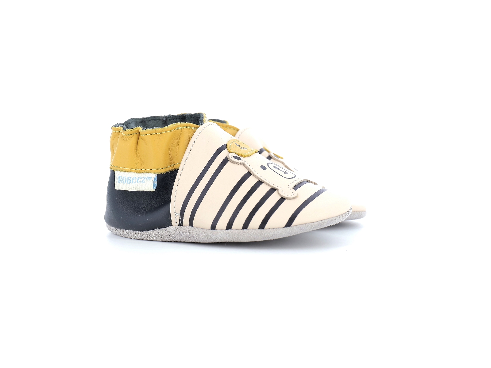 Robeez-NAVAL OFFICER Cuir Beige Marine