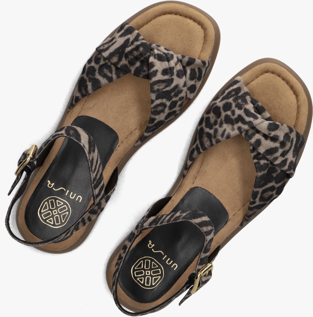 bruine unisa platte sandalen cambel