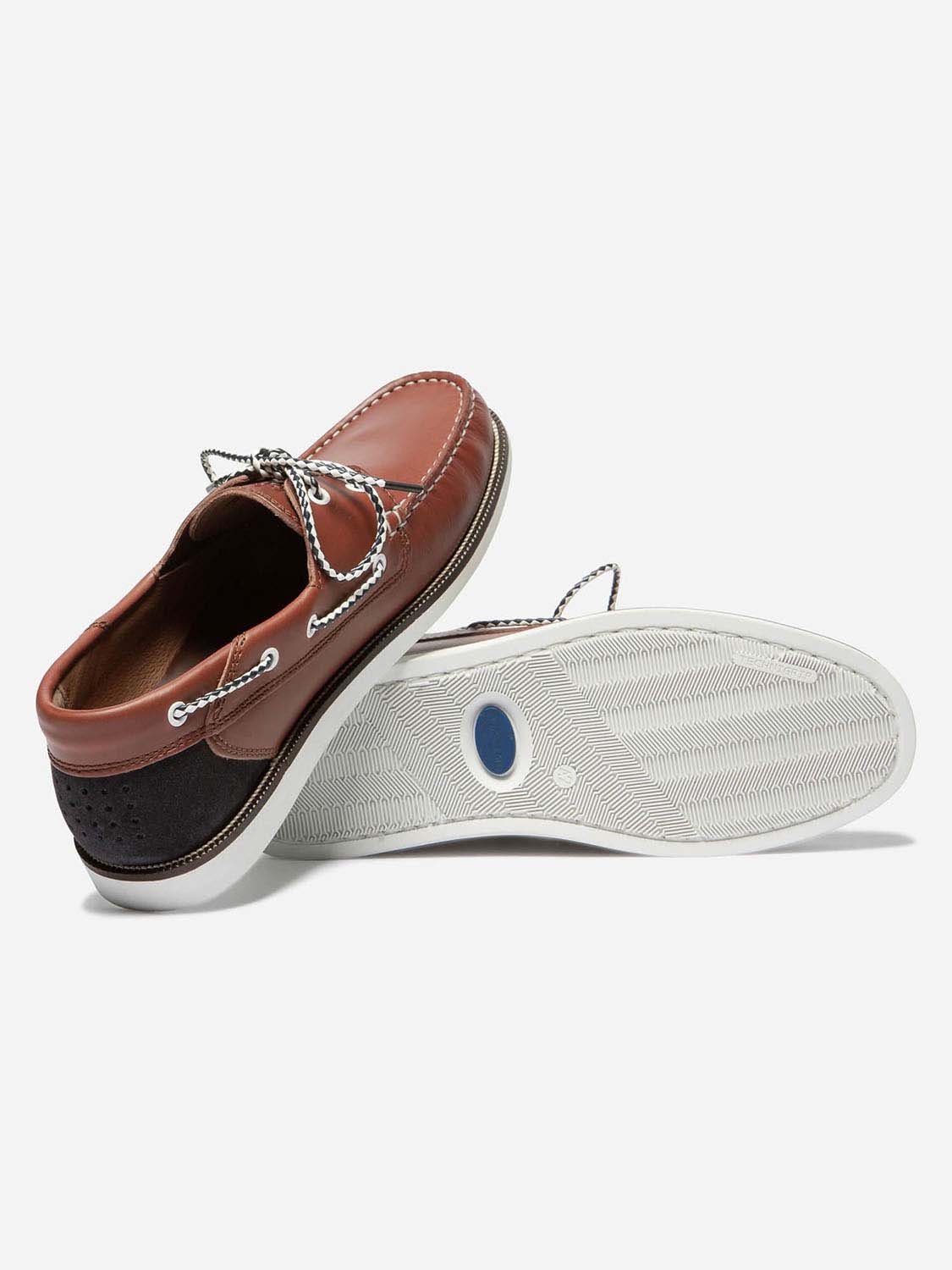 Chaussures Bateau Homme Cuir Terracotta