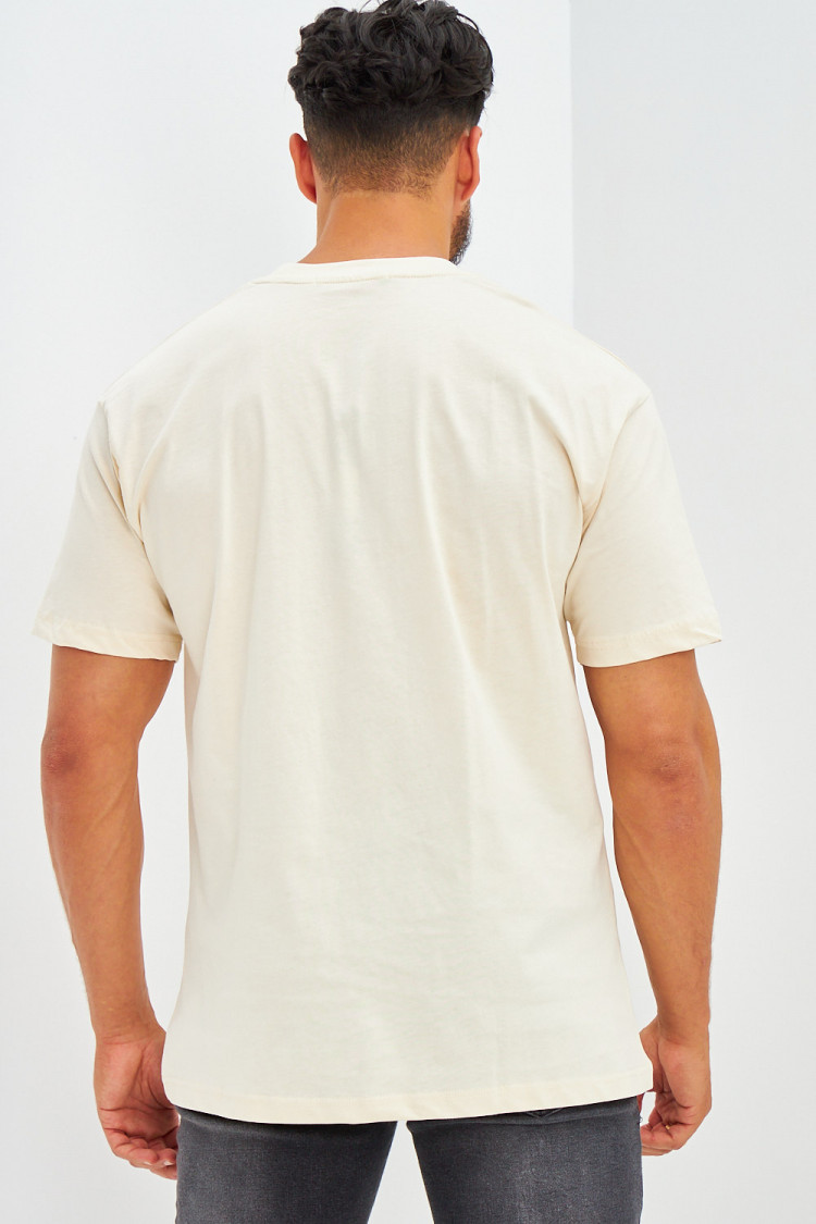 T-shirt basique oversize floqué SAINTS ivoire