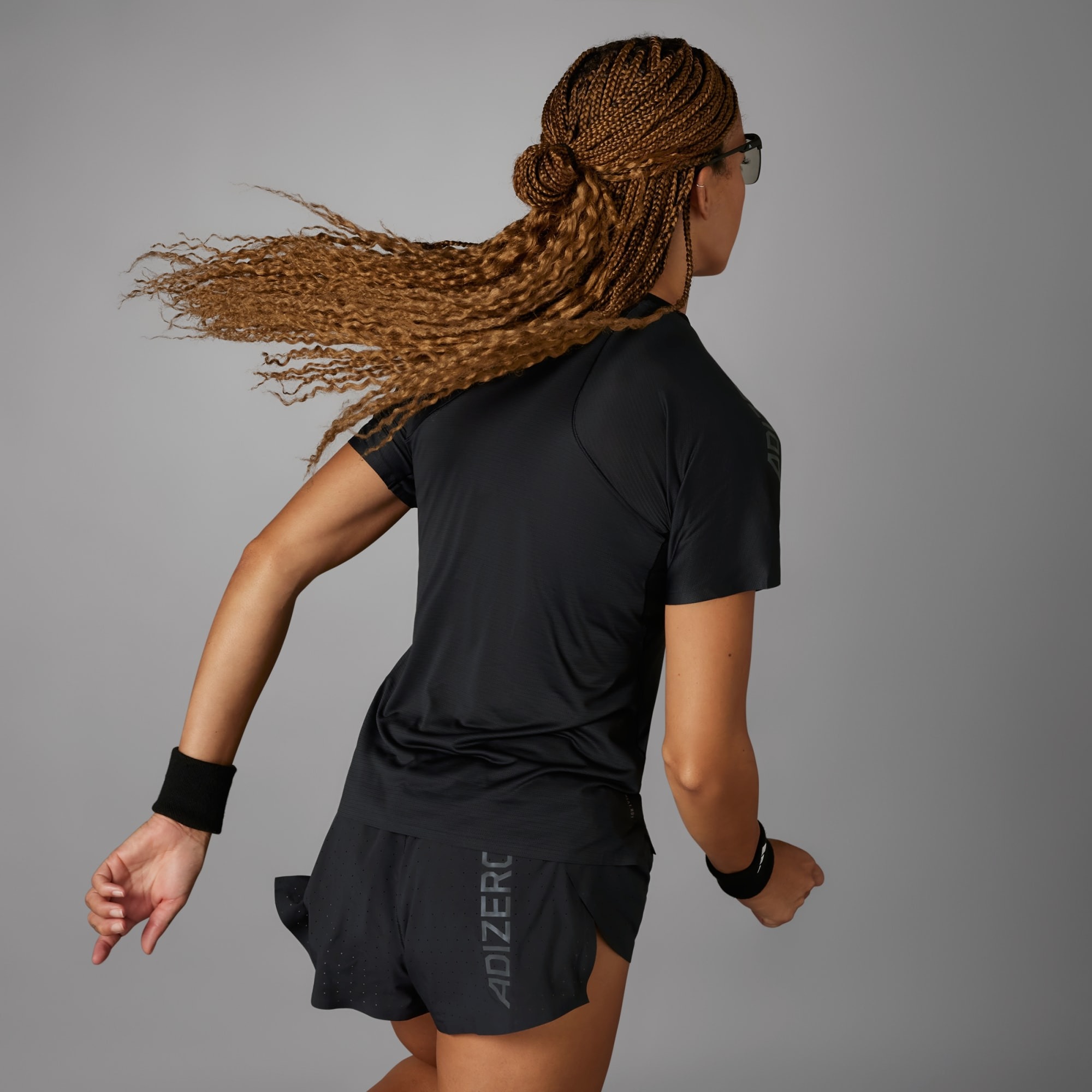 Adizero Running Tee Dame Black/Grey Six