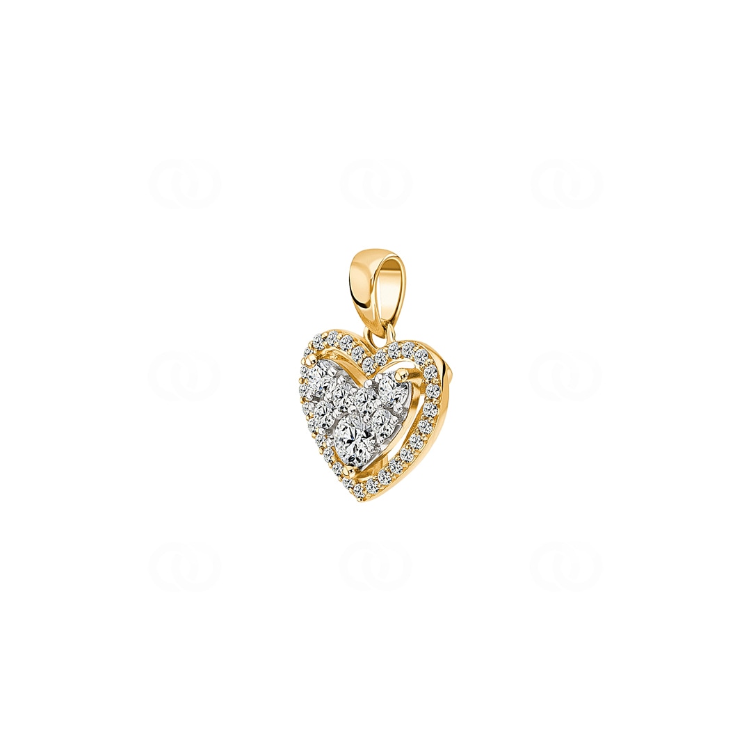 Anhänger 750/18 K Gelbgold Herz mit Diamanten 0.51 ct H/si