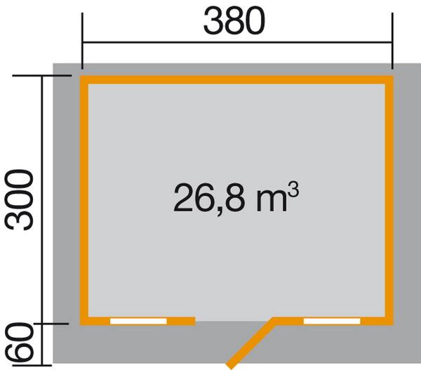 Weka Gartenhaus 110 Gr.1, ca. B460/H266/T374