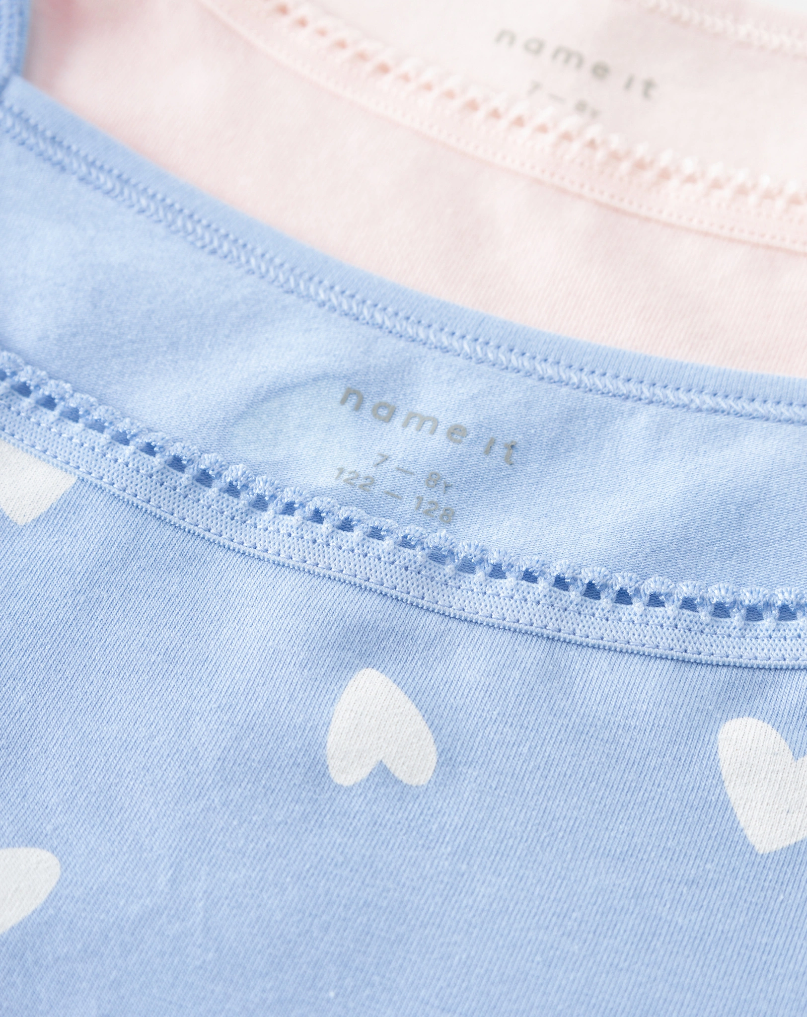 Unterhemd NKFSTRAP HEART 2er Pack in blau/rosa