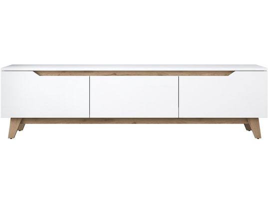 CONCEPT1 - Meuble TV D1 - 2472 Blanc, Noyer 180 x 48,6 x 35