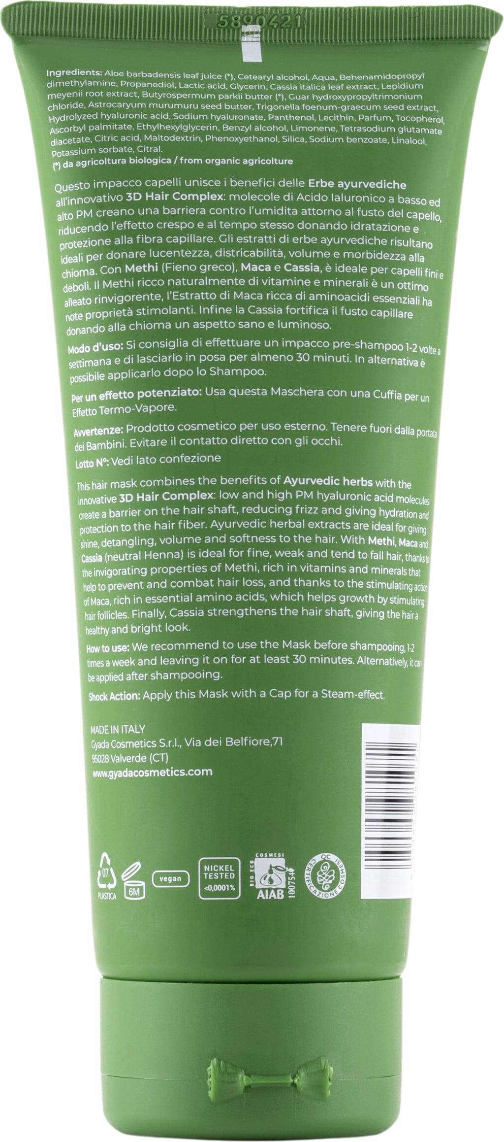 GYADA Cosmetics  Hyalurvedic Stärkende Haarmaske, 200 ml