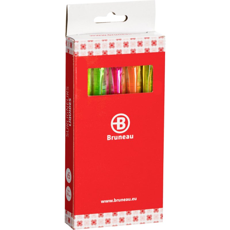Surligneur Bruneau couleurs assorties - Pochette de 5