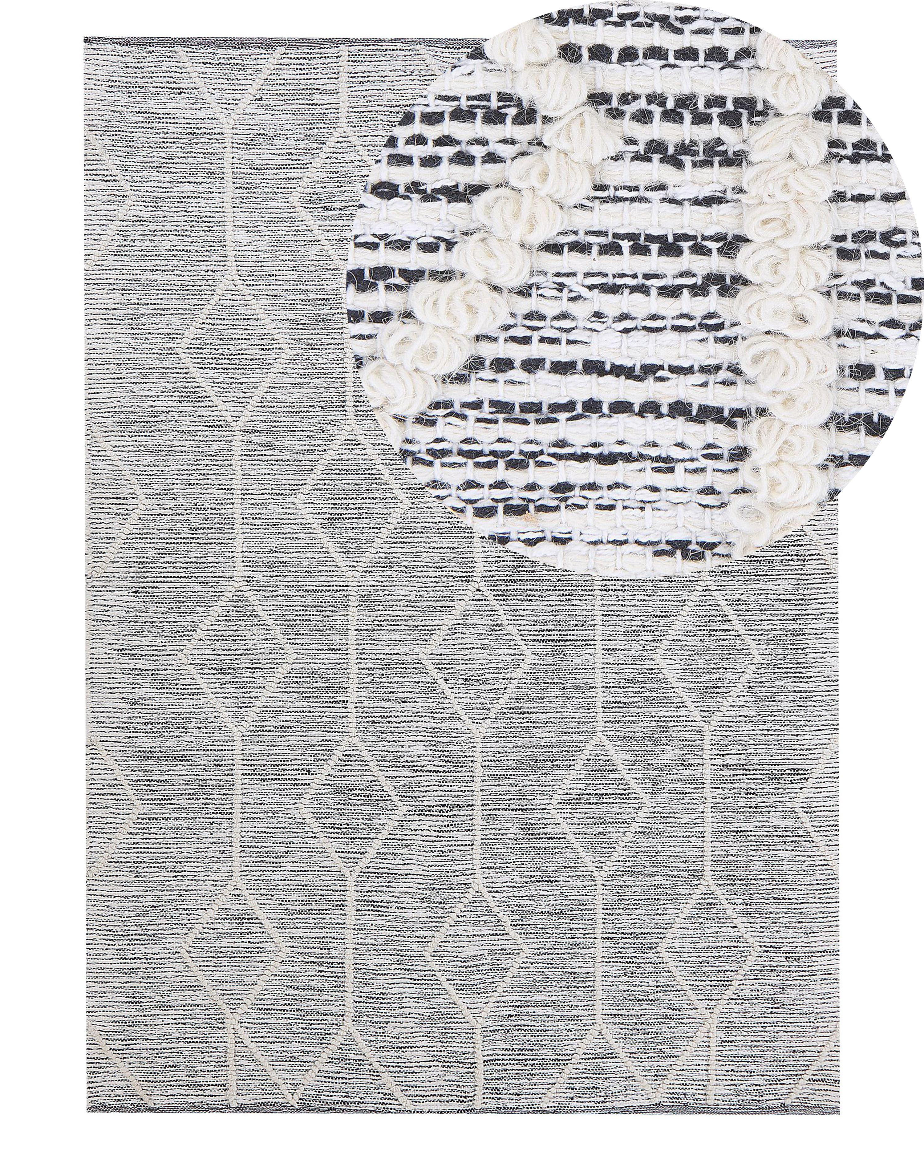 Vloerkleed EDREMIT Grijs 140 x 200 cm Katoen