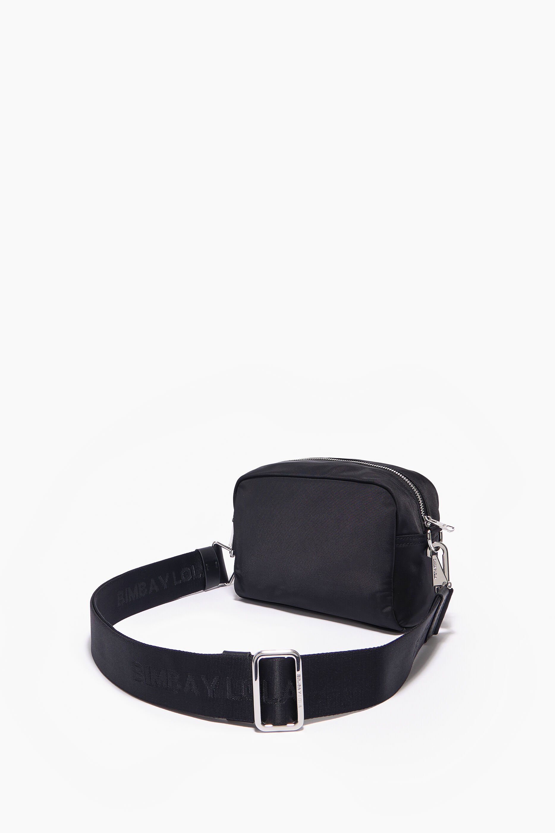 Bolsa de ombro pequena em náilon preto