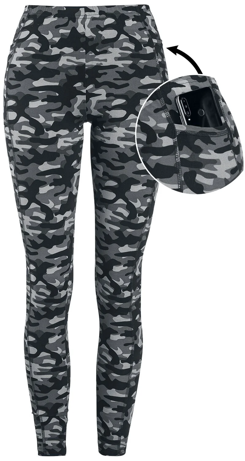 Leggings Camouflage Gris Poches Latérales | Rock Rebel by EMP Legging