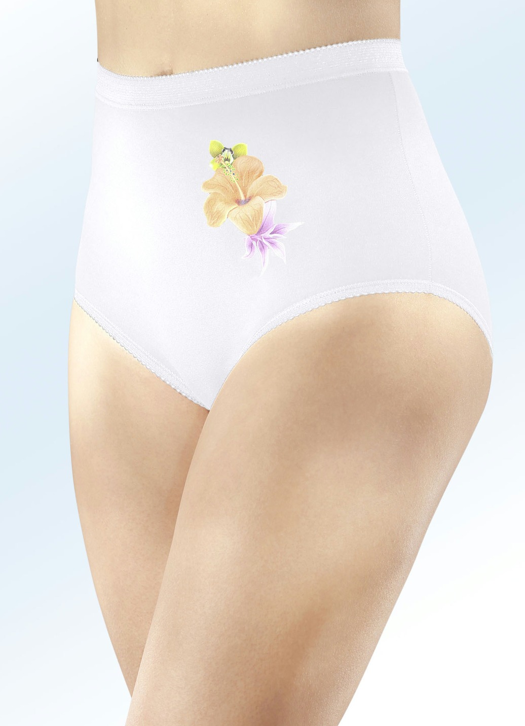 Fünferpack Slips mit Blumenmotiv