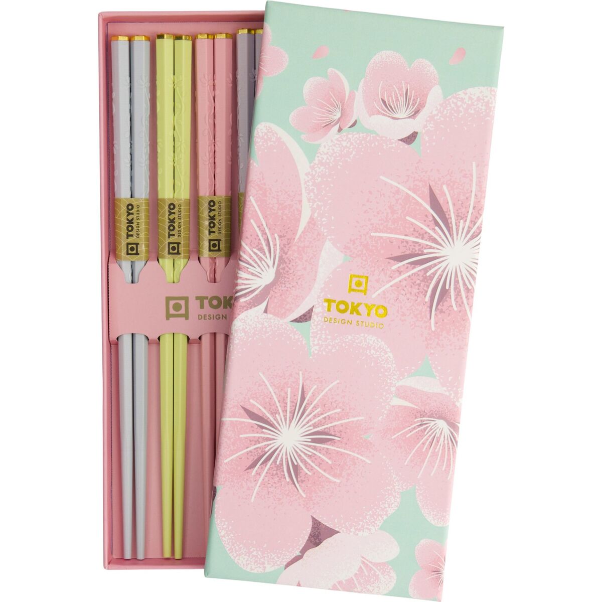 Spisepinner Pink Sakura gavesett, 5 stk.