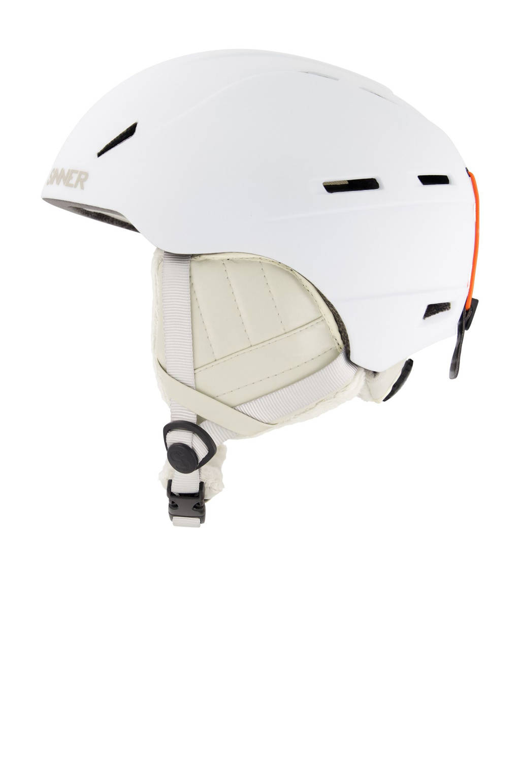 Junior skihelm Crest mat mat wit