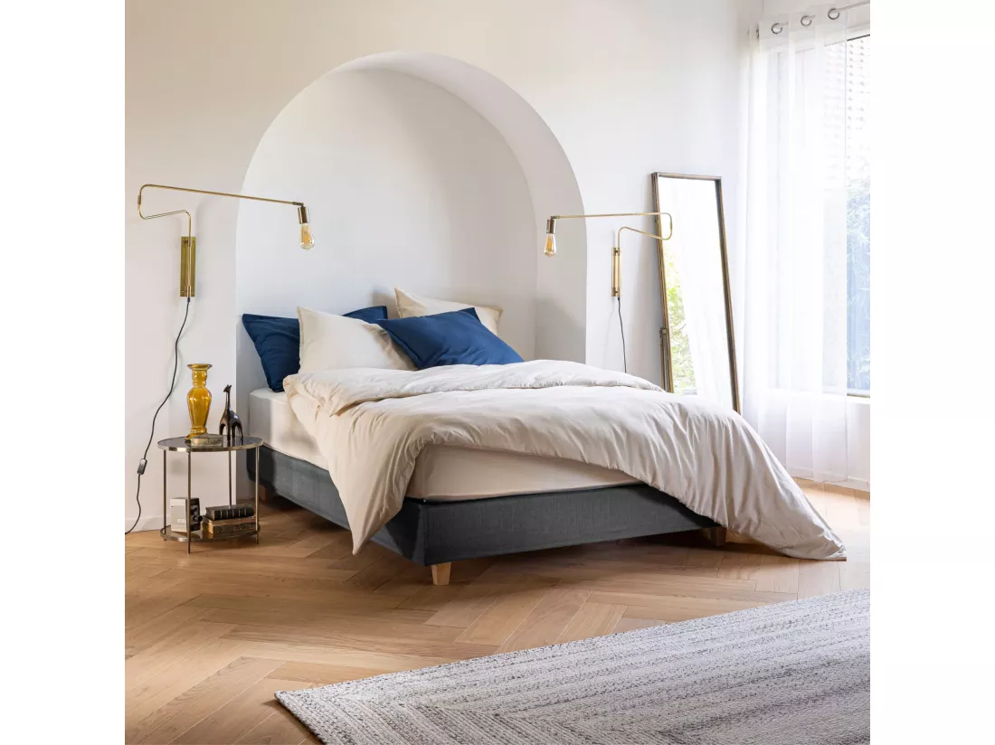 Cache-sommier Anthracite LEAVE - Someo 90x200 cm