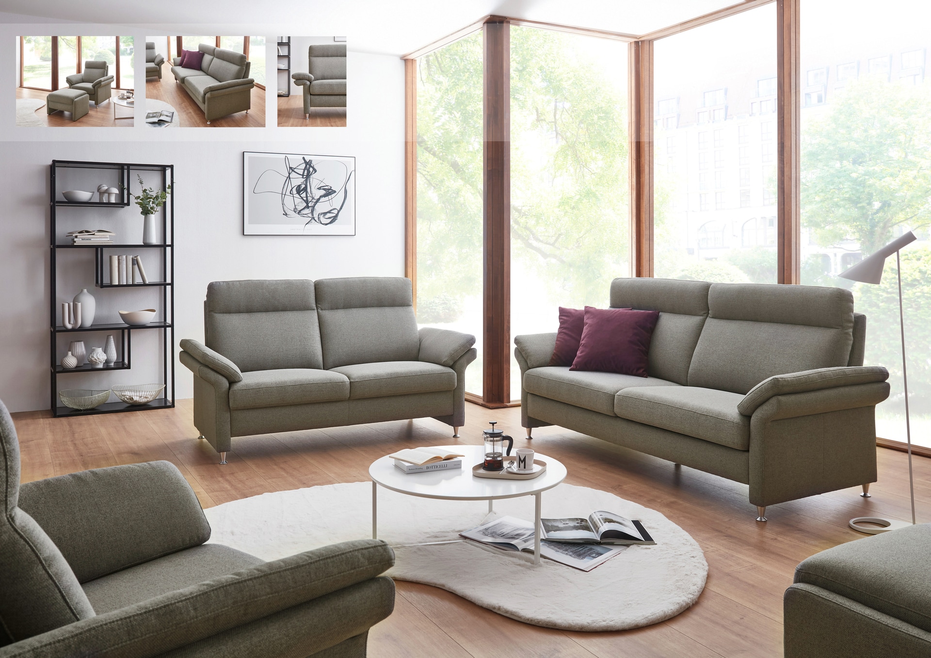 LASCONDO Sofa 2,5-Sitzer MAXIM grau