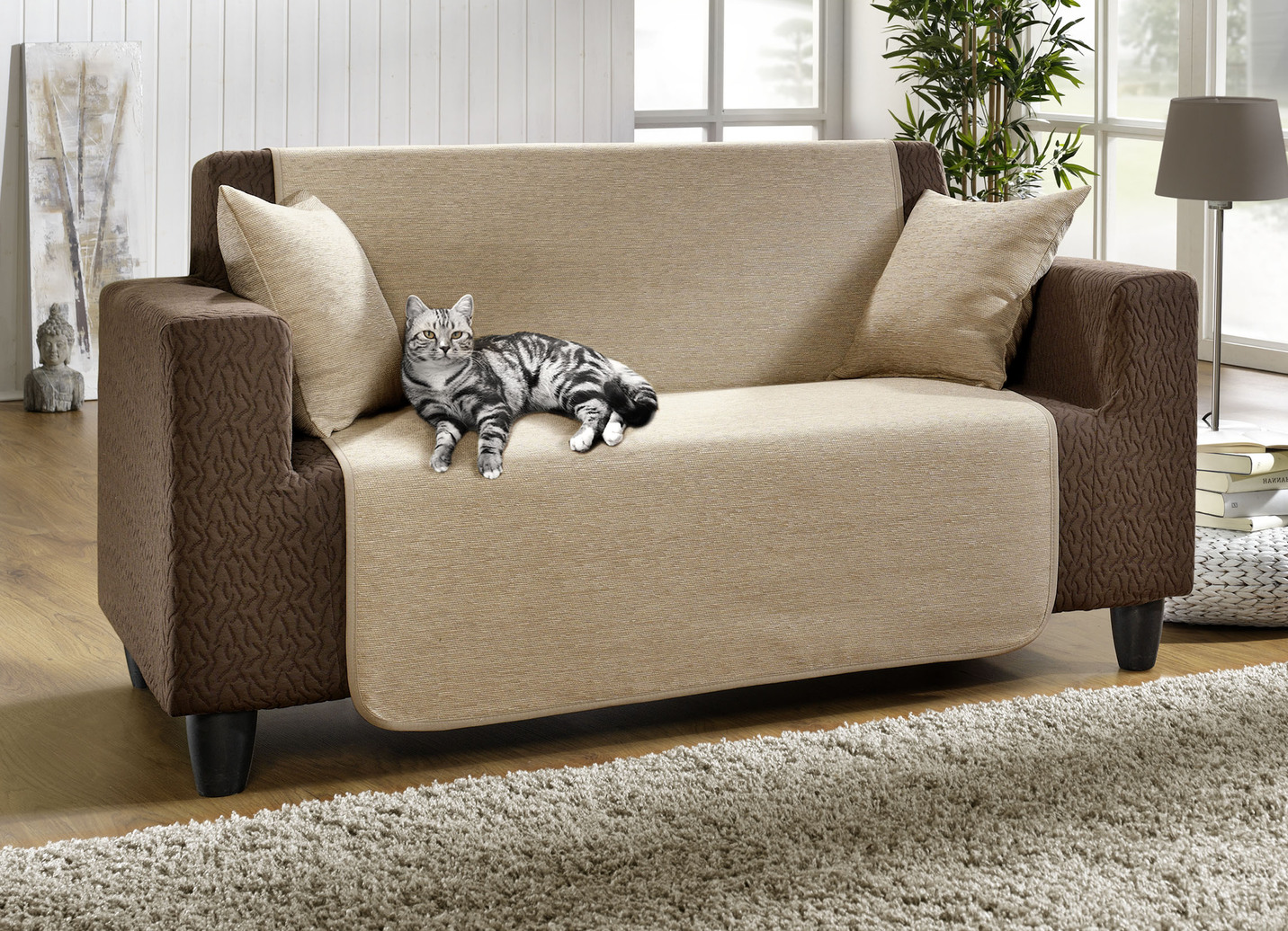 Unempfindliche Sessel-,Couch- und Armlehnenschoner aus Chenille