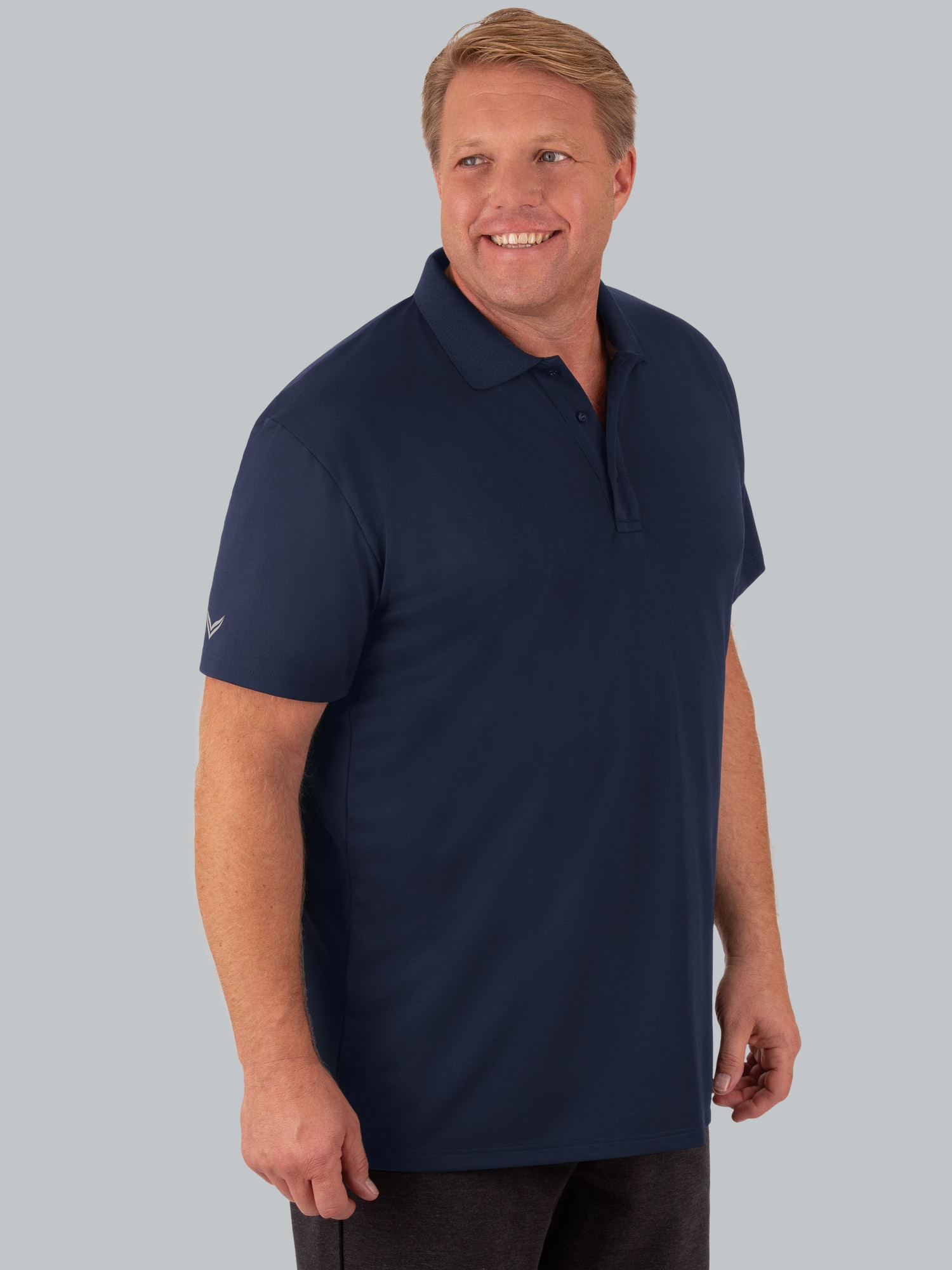 Poloshirt aus Polyester mit Knopfleiste Navy