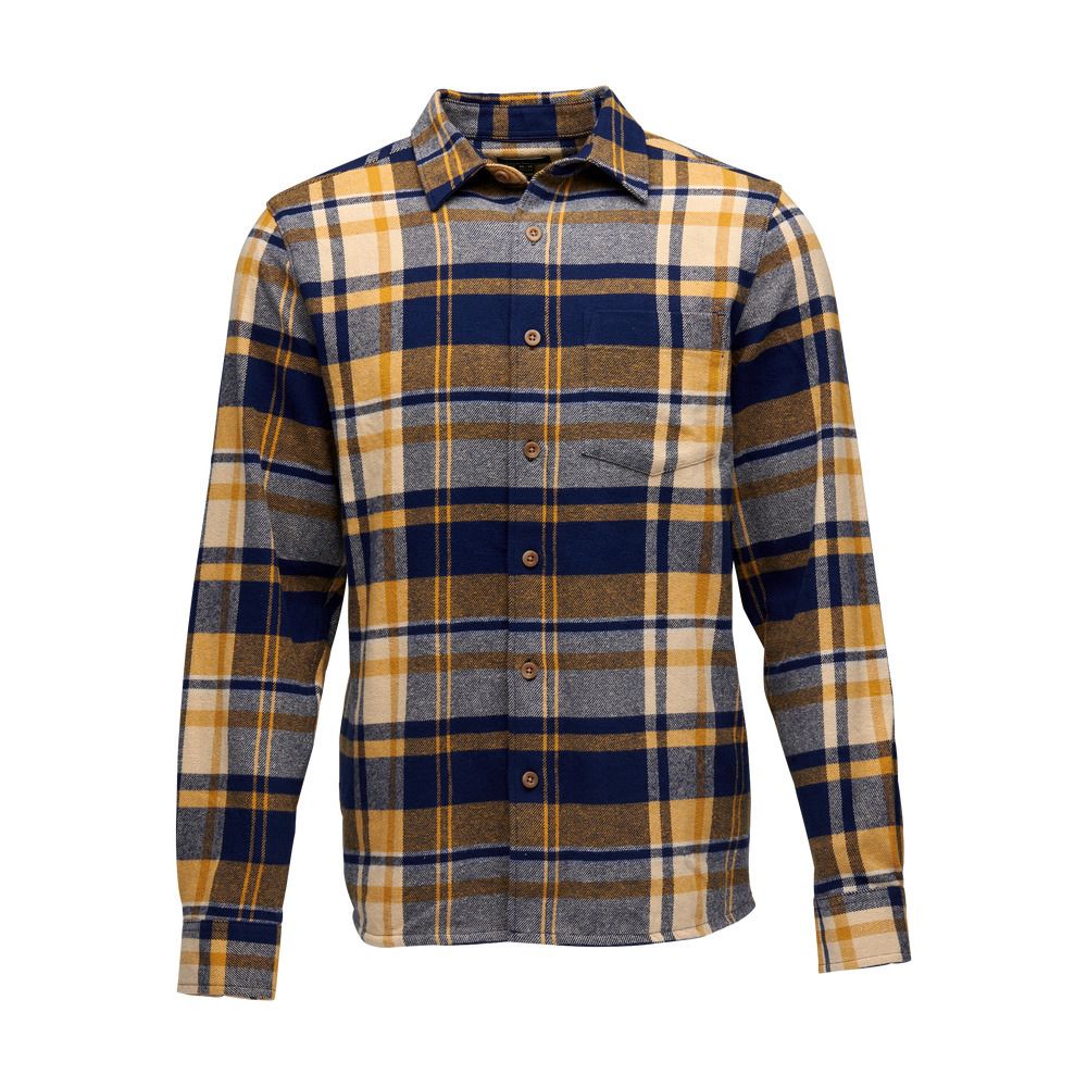 Black Diamond PROJECT FLANNEL - Surchemise Homme indigo/gold plaid