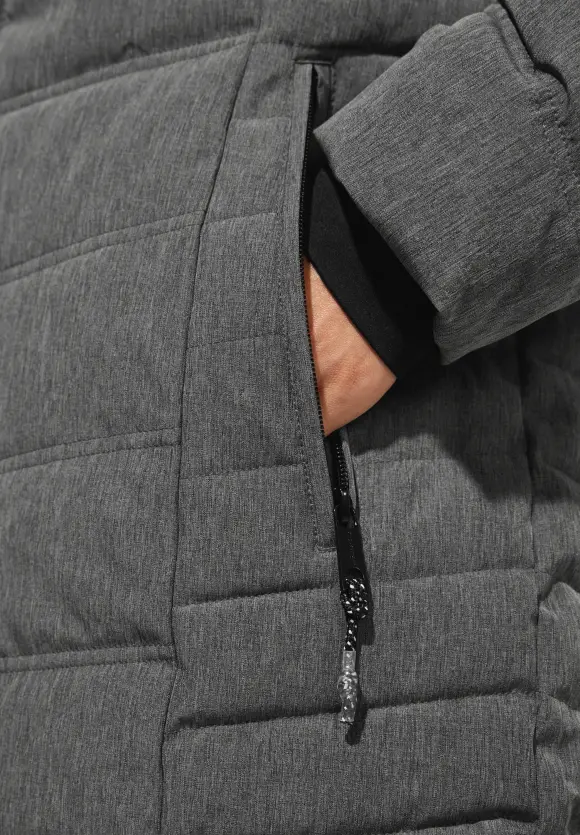 Steppmantel mit Beschichtung - frost grey melange
