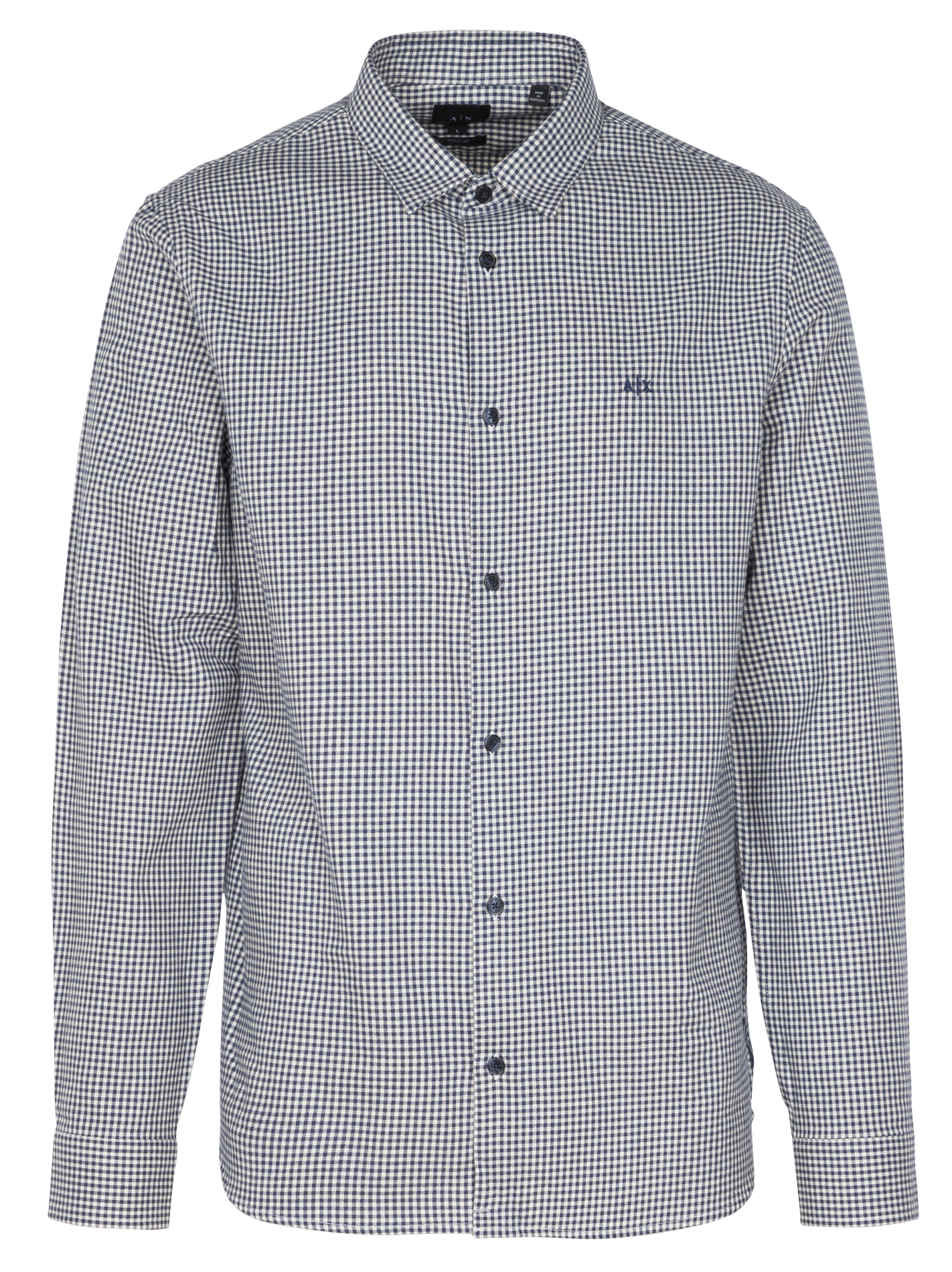 Chemise col classique à carreaux en coton| Blanc