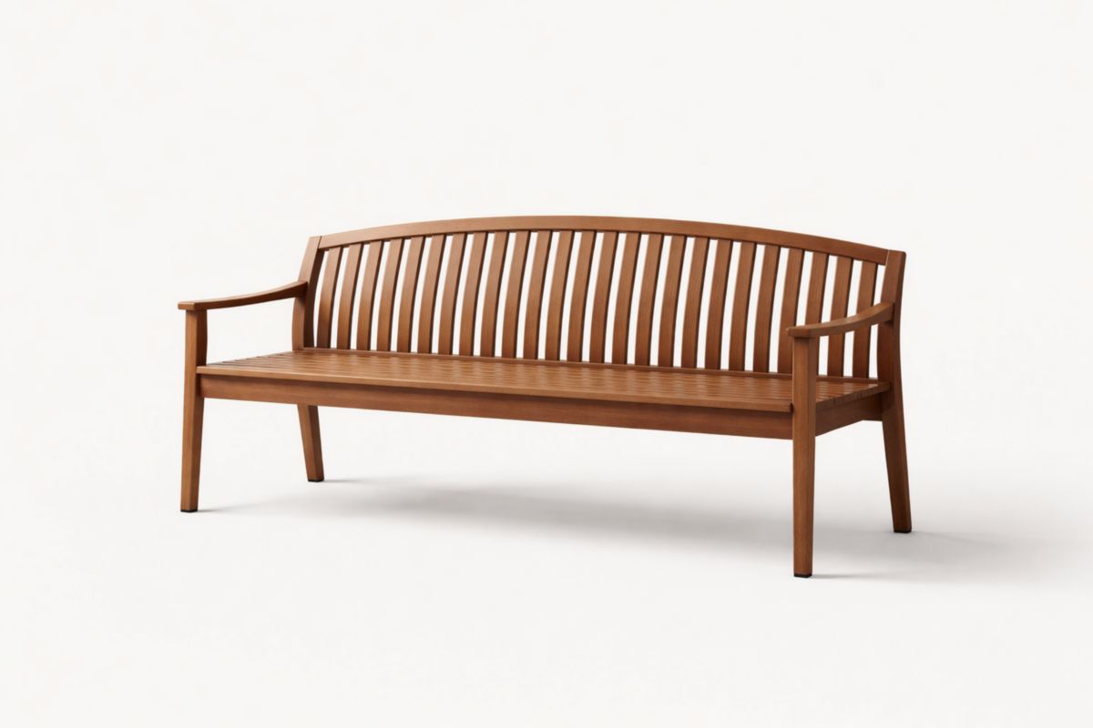 Holzbank 3-Sitzer Teakholz Braun Länge150cm