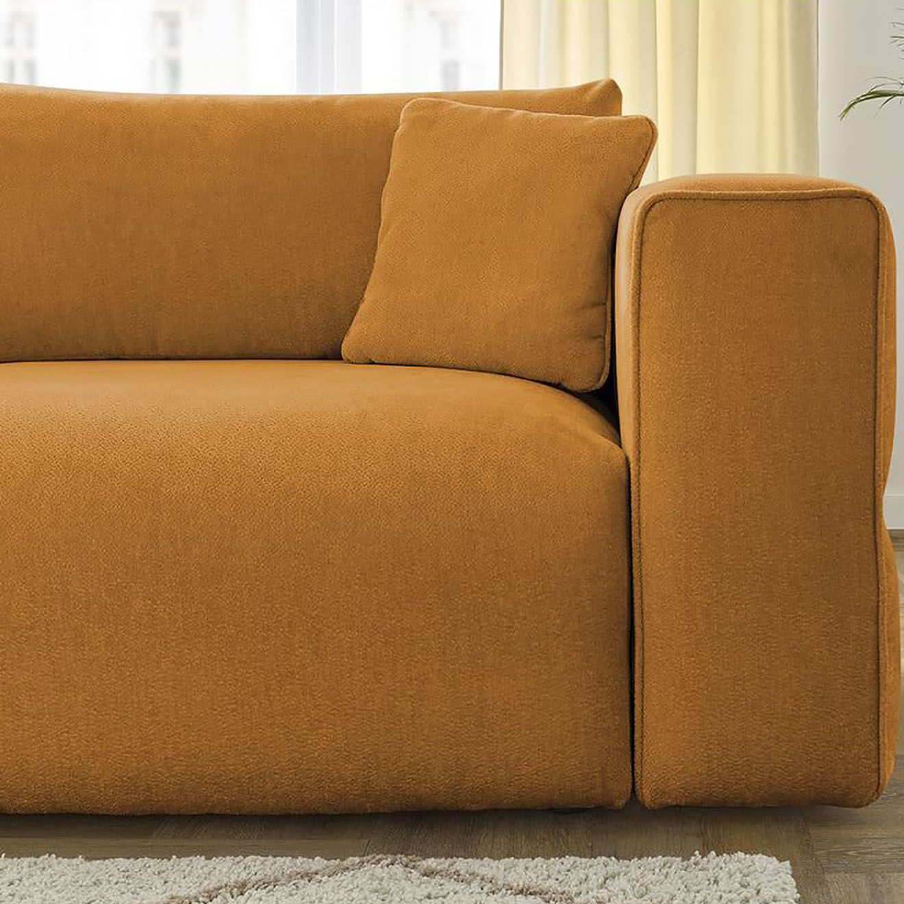 Bobochic Canapé convertible coffre ezechiel orange - 265x109x82 cm