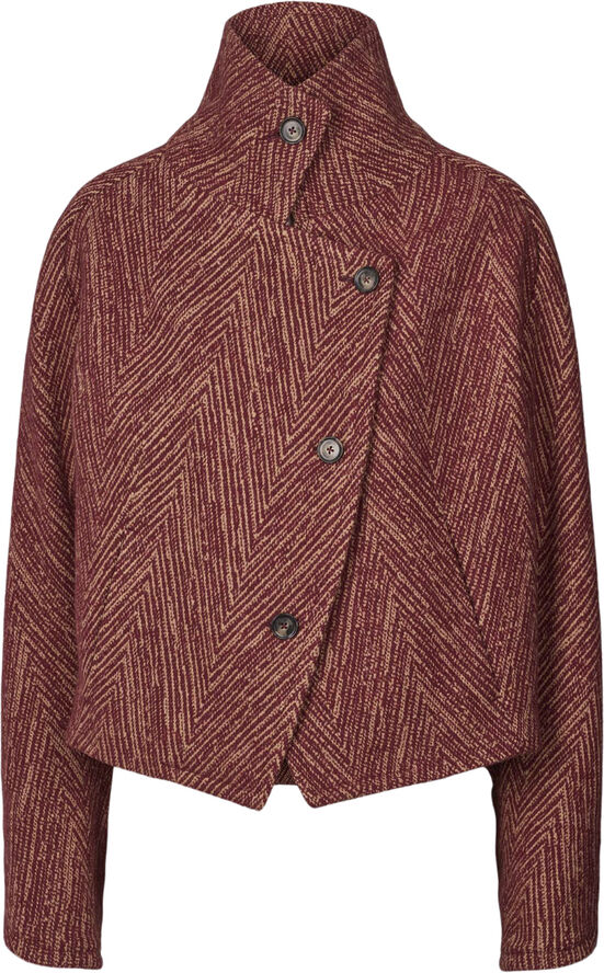 Rabens Saloner Herringbone jacket - Lunna Burgundy combo
