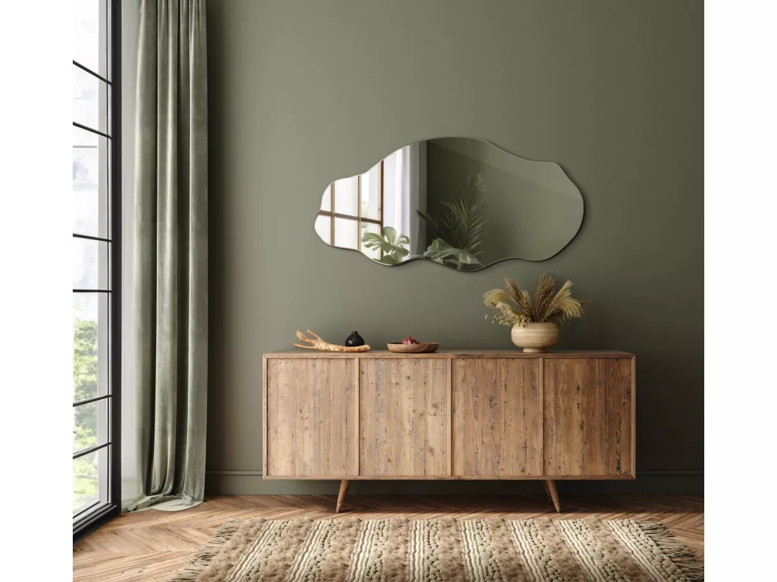 Miroir irrégulier pour maquillage, salle de bain, chambre à coucher - 45 cm x 90 cm