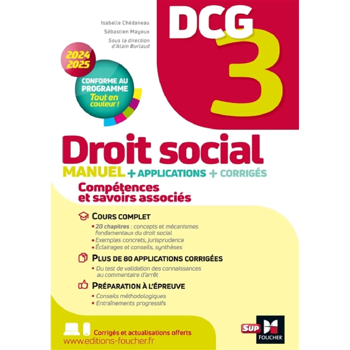 DCG 3 droit social : manuel + applications + corrigés : 2024-2025, conforme au programme · Occasion