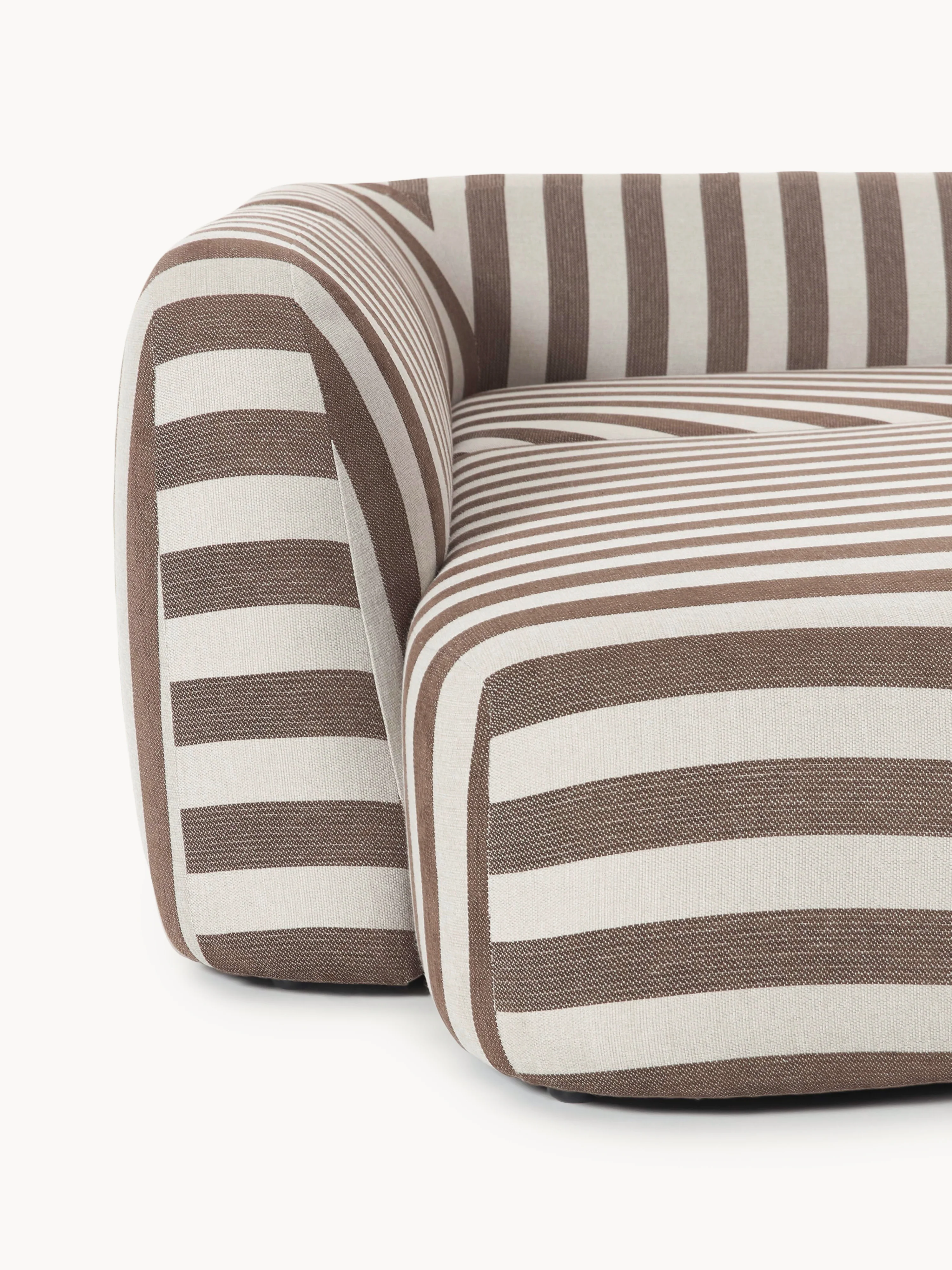 XL modulaire gestreepte hoekbank Wolke met chaise longue