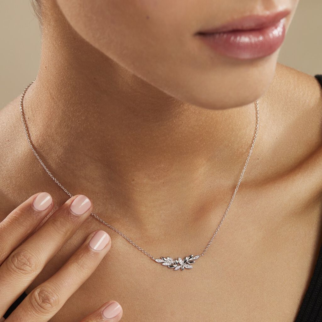 Collier Cesarine Argent Blanc Oxyde De Zirconium