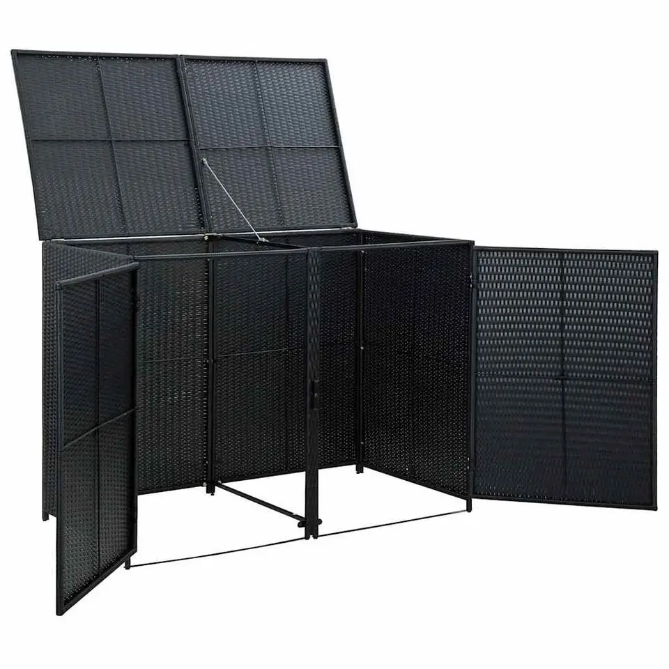 vidaXL - Containerberging - Zwart - Poly rattan