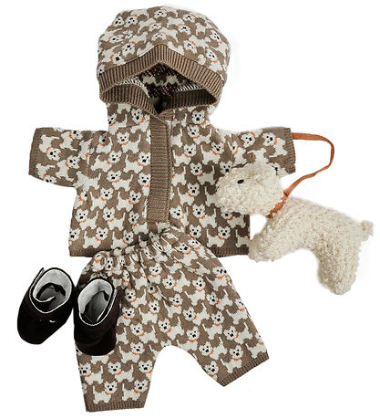 Smallstuff Dukket?j m. Hund - Brown
