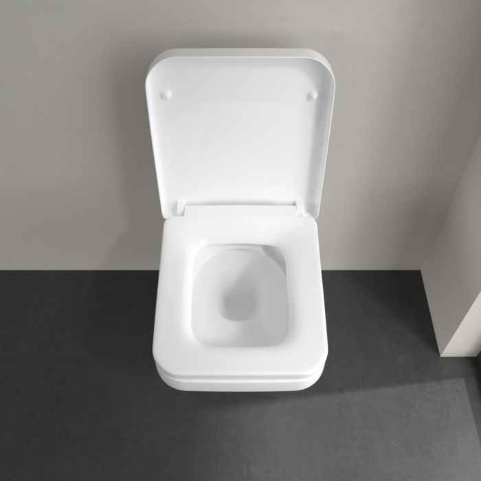 Villeroy & Boch Architectura randloos toilet CeramicPlus met AntiBac en TwistFlush rechthoekig wit glans
