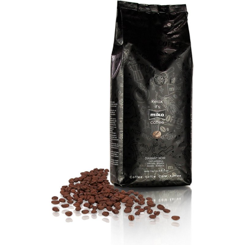 Café en grains Miko Diamant Noir 100 % Arabica - paquet de 1 kg