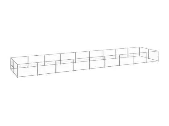 Chenil extérieur cage enclos argenté 900 x 200 x 70 cm 02_0000245
