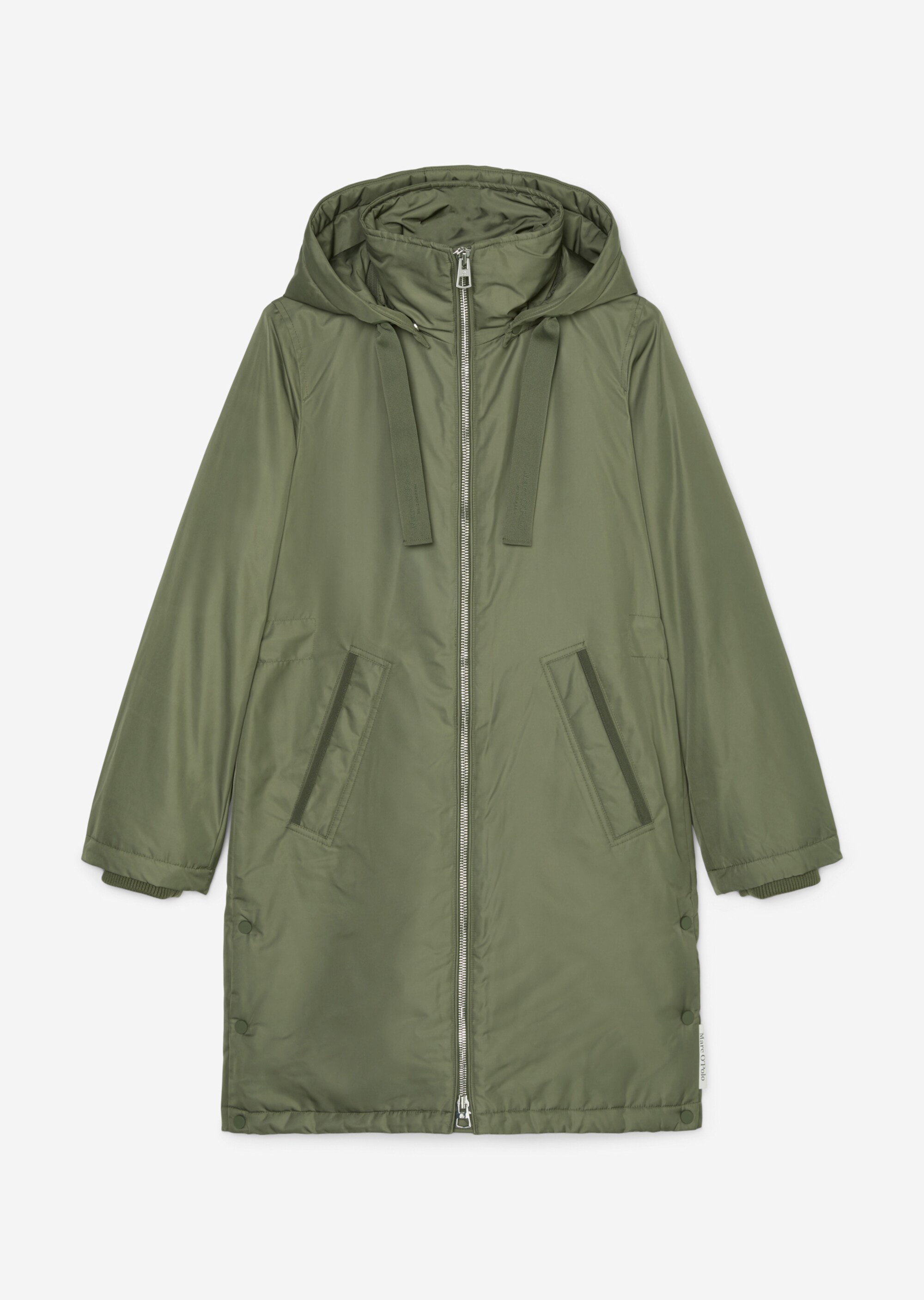 Parka mit abnehmbarer Kapuze fittedaus recyceltem Polyester-Twill