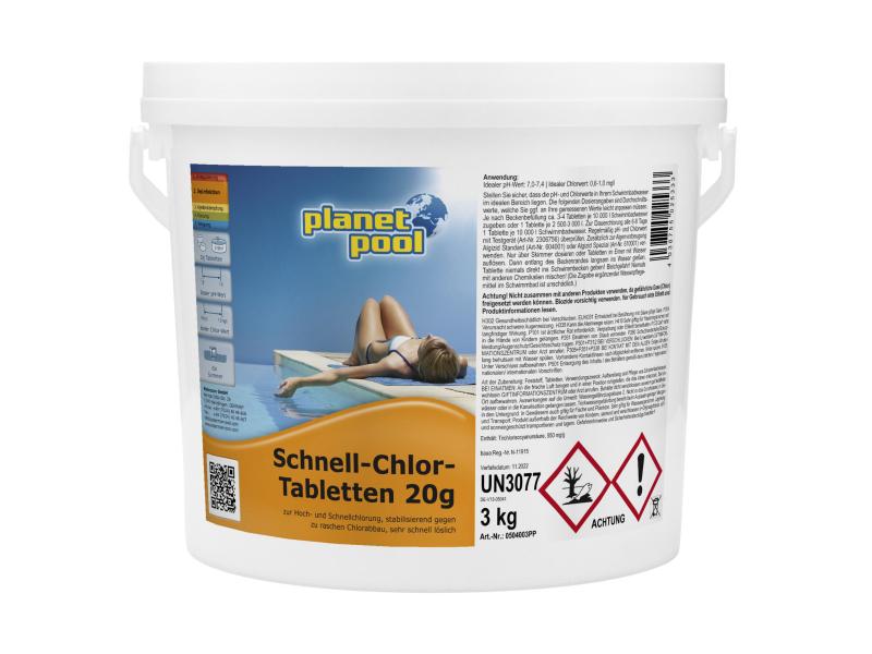 Planet Pool Schnell-Chlor-Tabletten 20 g / 3 kg Schnell-Chlor-Tabletten 20 g