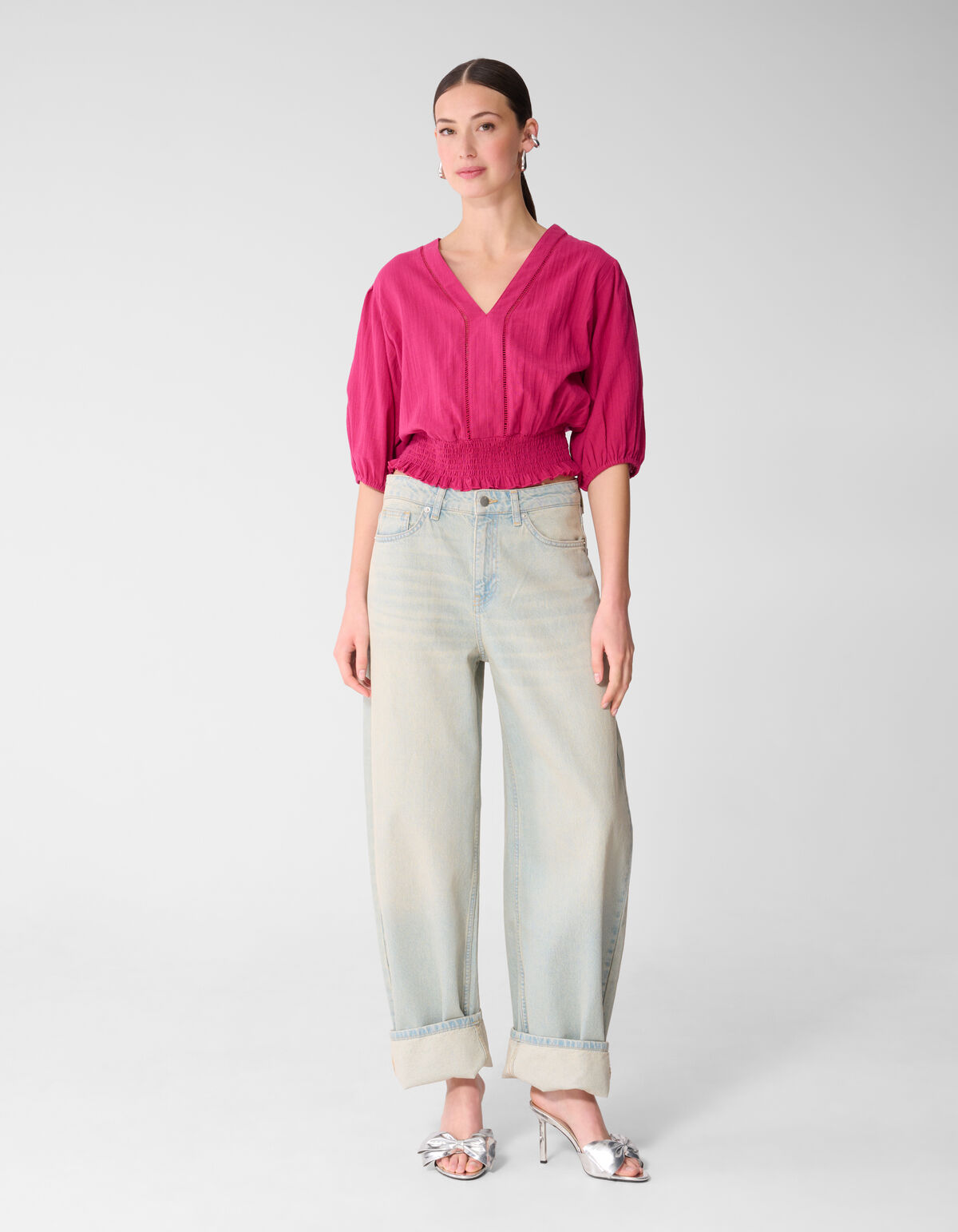 Tape Cropped Top Roze