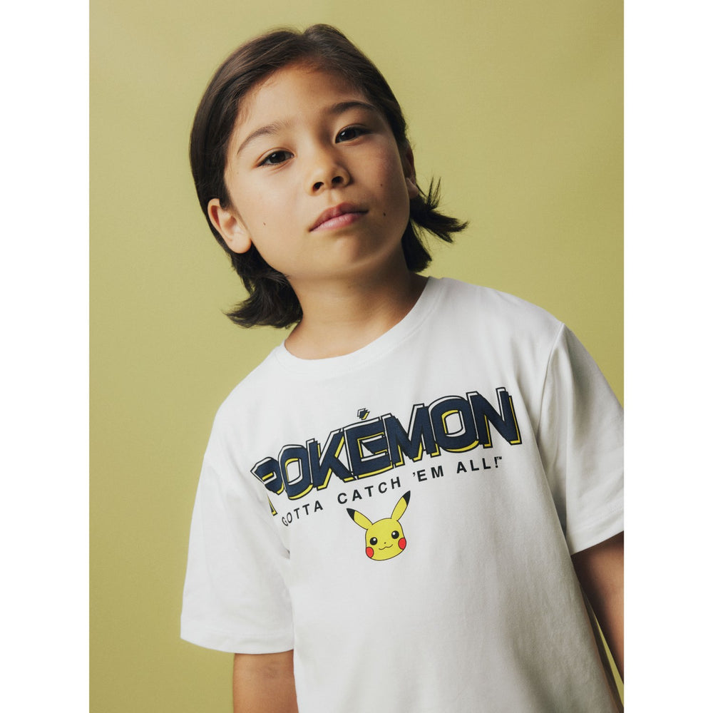 Køb Name It Bright White Mat Pokemon Regular T-Shirt